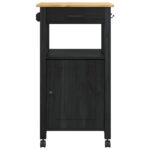 vidaXL Kuchynský vozík Jednofarebný Čierna – Obrázok 5