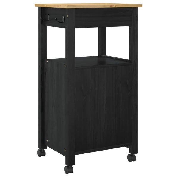 vidaXL Kuchynský vozík Jednofarebný Čierna – Obrázok 7