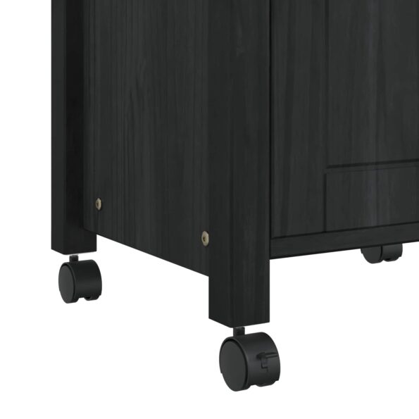 vidaXL Kuchynský vozík Jednofarebný Čierna – Obrázok 8