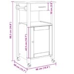 vidaXL Kuchynský vozík Jednofarebný Čierna – Obrázok 9