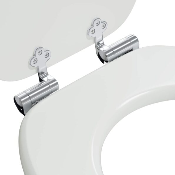 vidaXL WC sedadlo Biela 44 x 38 cm MDF doska – Obrázok 5