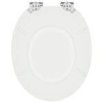 vidaXL WC sedadlo Biela 44 x 38 cm MDF doska – Obrázok 8