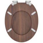 vidaXL Sedenie na toaletu s tichým zatváraním Hnedá 44 x 38 cm – Obrázok 8