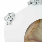 vidaXL Sedenie na toaletu s tichým zatváraním Žltá a biela 44 x 38 cm – Obrázok 6