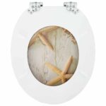 vidaXL Sedenie na toaletu s tichým zatváraním Žltá a biela 44 x 38 cm – Obrázok 8