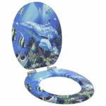 vidaXL WC sedadlo Modrá 44 x 38 cm MDF doska