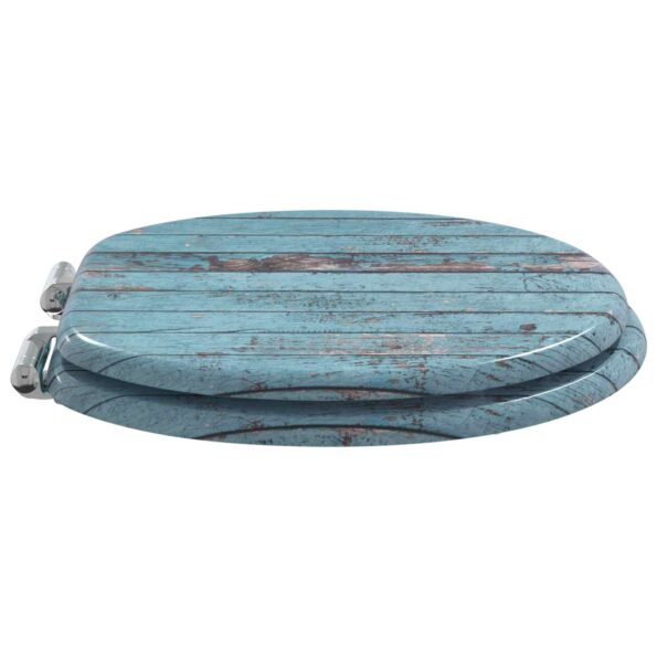 vidaXL WC sedadlo Modrá 43,8 x 37,8 cm MDF doska – Obrázok 3