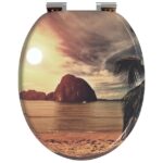 vidaXL Sedenie na toaletu s tichým zatváraním Oranžová 44 x 38 cm – Obrázok 4
