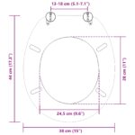 vidaXL WC sedadlo Sivá 44 x 38 cm MDF doska – Obrázok 10