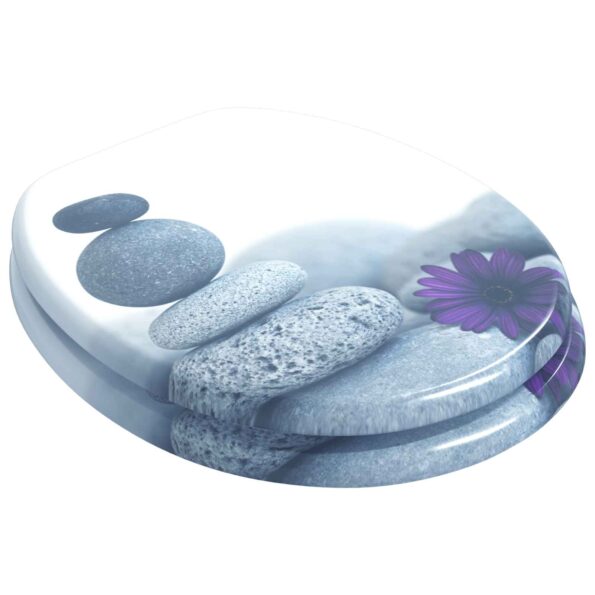 vidaXL WC sedadlo Sivá 44 x 38 cm MDF doska – Obrázok 2