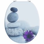 vidaXL WC sedadlo Sivá 44 x 38 cm MDF doska – Obrázok 4