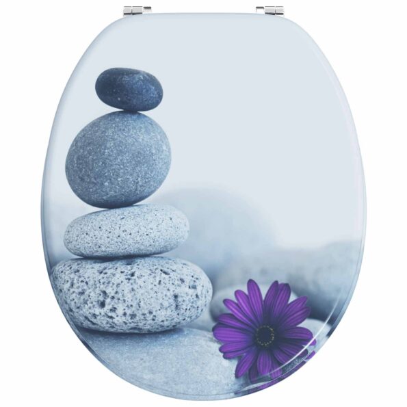 vidaXL WC sedadlo Sivá 44 x 38 cm MDF doska – Obrázok 4