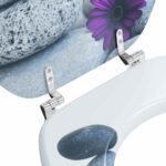 vidaXL WC sedadlo Sivá 44 x 38 cm MDF doska – Obrázok 5