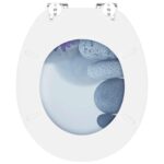 vidaXL WC sedadlo Sivá 44 x 38 cm MDF doska – Obrázok 8