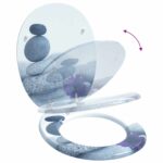 vidaXL WC sedadlo Sivá 44 x 38 cm MDF doska – Obrázok 9