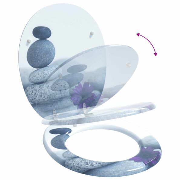 vidaXL WC sedadlo Sivá 44 x 38 cm MDF doska – Obrázok 9