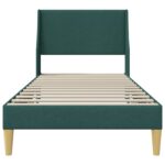 vidaXL Rám postele s čelnou doskou Tmavozelená 100 x 200 cm látka – Obrázok 4