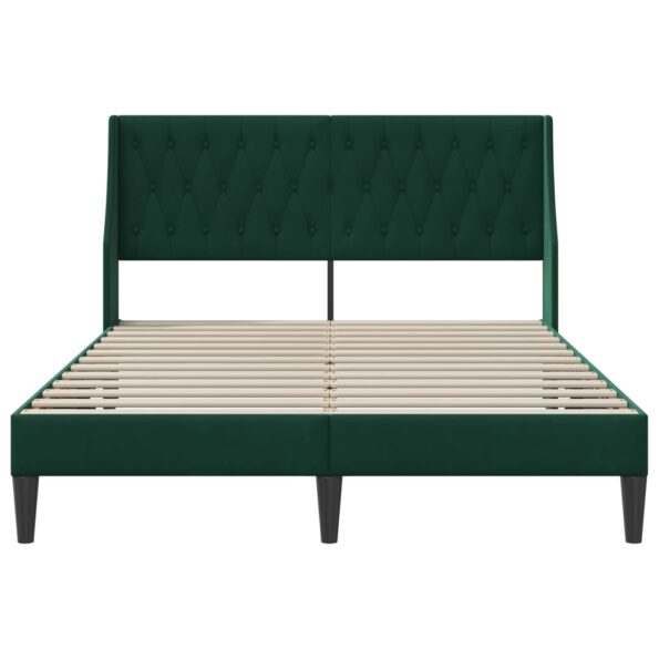 vidaXL Rám postele s čelnou doskou Tmavozelená 120 x 190 cm Zamat – Obrázok 4