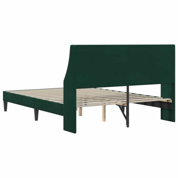vidaXL Rám postele s čelnou doskou Tmavozelená 120 x 190 cm Zamat – Obrázok 6