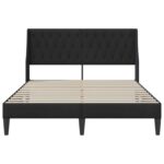 vidaXL Rám postele s čelnou doskou Čierny 120 x 190 cm Zamat – Obrázok 4