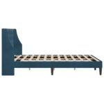 vidaXL Rám postele s čelnou doskou Modrá 120 x 190 cm Zamat – Obrázok 5