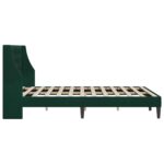 vidaXL Rám postele s čelnou doskou Tmavozelená 140 x 200 cm Zamat – Obrázok 5