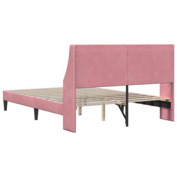 vidaXL Rám postele s čelnou doskou Ružová 140 x 200 cm Zamat – Obrázok 6
