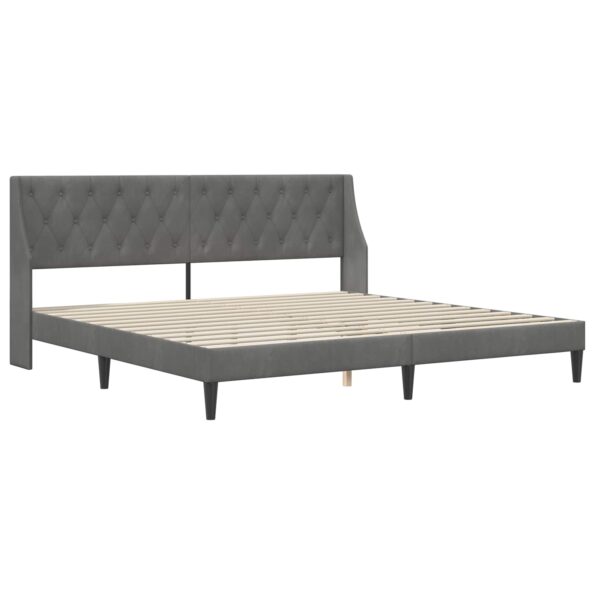 vidaXL Rám postele s čelnou doskou Tmavo šedá 180 x 200 cm Zamat – Obrázok 3