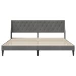 vidaXL Rám postele s čelnou doskou Tmavo šedá 180 x 200 cm Zamat – Obrázok 4