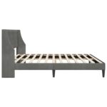 vidaXL Rám postele s čelnou doskou Tmavo šedá 180 x 200 cm Zamat – Obrázok 5