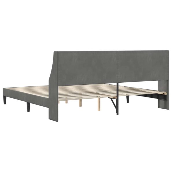 vidaXL Rám postele s čelnou doskou Tmavo šedá 180 x 200 cm Zamat – Obrázok 6