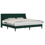 vidaXL Rám postele s čelnou doskou Tmavozelená 180 x 200 cm Zamat – Obrázok 2