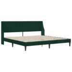vidaXL Rám postele s čelnou doskou Tmavozelená 180 x 200 cm Zamat – Obrázok 3