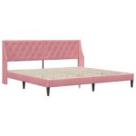vidaXL Rám postele s čelnou doskou Ružová 180 x 200 cm Zamat – Obrázok 3