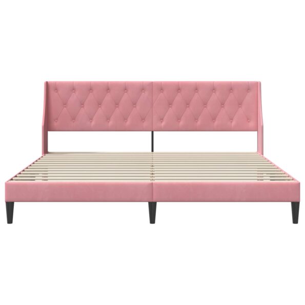 vidaXL Rám postele s čelnou doskou Ružová 180 x 200 cm Zamat – Obrázok 4