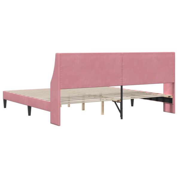 vidaXL Rám postele s čelnou doskou Ružová 180 x 200 cm Zamat – Obrázok 6