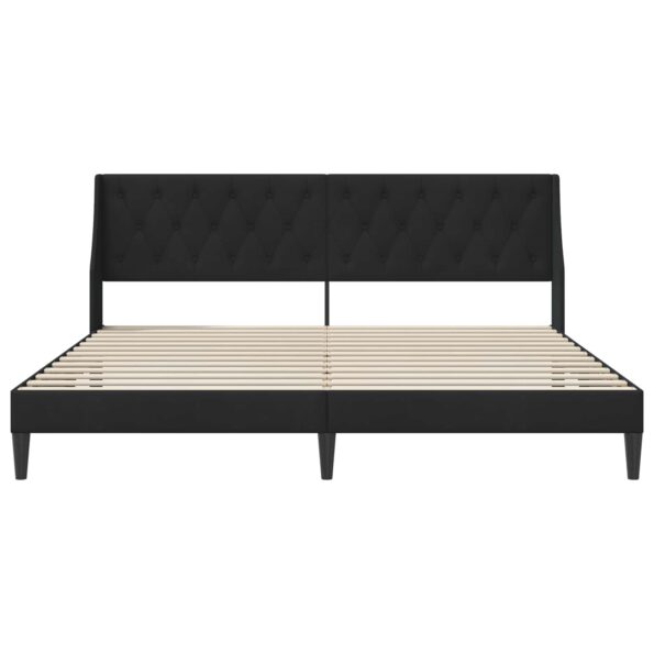 vidaXL Rám postele s čelnou doskou Čierny 180 x 200 cm Zamat – Obrázok 4