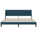vidaXL Rám postele s čelnou doskou Modrá 180 x 200 cm Zamat – Obrázok 4