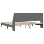 vidaXL Rám postele s čelnou doskou Tmavo šedá 200 x 200 cm Zamat – Obrázok 6