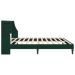 vidaXL Rám postele s čelnou doskou Tmavozelená 200 x 200 cm Zamat – Obrázok 5