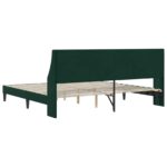 vidaXL Rám postele s čelnou doskou Tmavozelená 200 x 200 cm Zamat – Obrázok 6