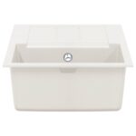 vidaXL Drez Biela 780 x 500 mm 80% Kvárc a 20% Živica – Obrázok 4