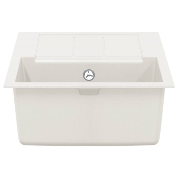 vidaXL Drez Biela 780 x 500 mm 80% Kvárc a 20% Živica – Obrázok 4