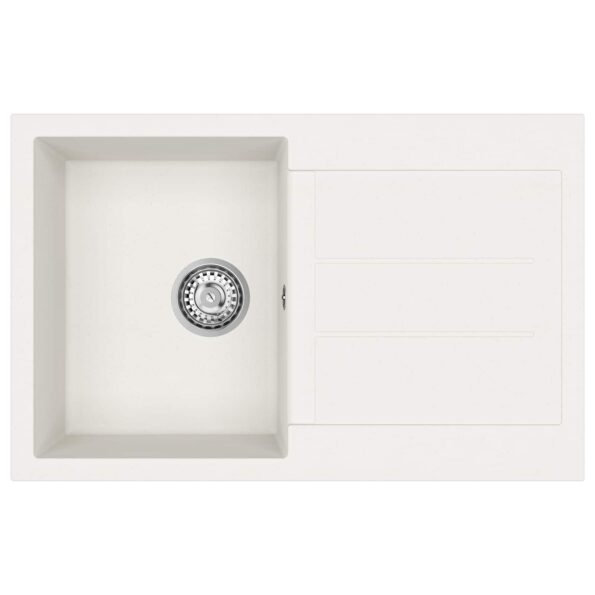 vidaXL Drez Biela 780 x 500 mm 80% Kvárc a 20% Živica – Obrázok 6