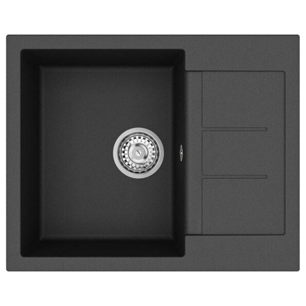 vidaXL Drez Čierna 620 x 500 mm 80% Kvárc a 20% Živica – Obrázok 6