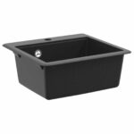 vidaXL Drez Čierna 470 x 440 mm Granite