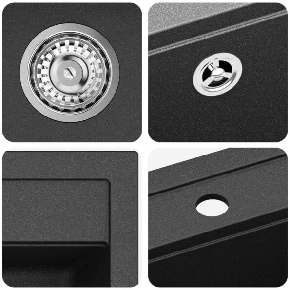 vidaXL Drez Čierna 470 x 440 mm Granite – Obrázok 7