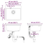 vidaXL Drez Čierna 470 x 440 mm Granite – Obrázok 9