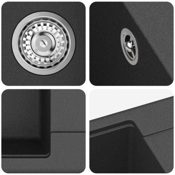 vidaXL Drez Čierna 670 x 460 mm Granite – Obrázok 7