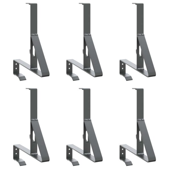 vidaXL Podpora strážcu snehu 6 pcs Antracit 29,5 x 3 x 34,5 cm Oceľ – Obrázok 2